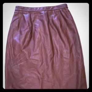 Doncaster Brown Leather Skirt